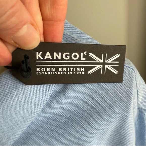 Kangol long sleeve crop polo in baby blue relaxed fit - Picture 7 of 10